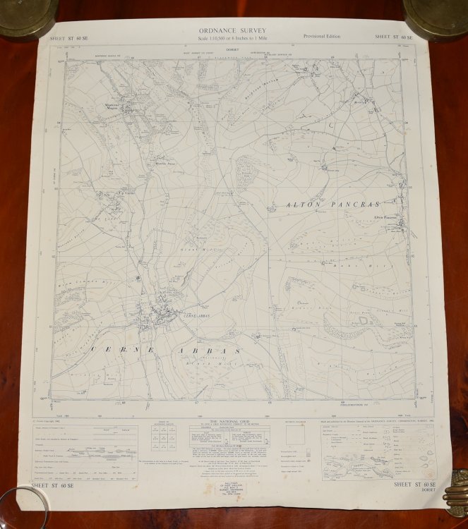 Ordnance Survey MAP Sheet ST 60 SE DORSET Scale 1:10560 inches to 1 mile. Shows areas of CERNE ABBAS, ALTON PANCRAS.