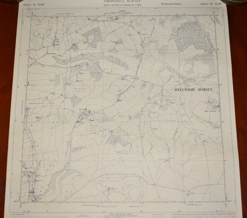 Ordnance Survey MAP Sheet ST 70 SW DORSET Scale 1:10560 inches to 1 mile. Shows areas of MELCOMBE ABBEY, PLUSH, HIGHER MELCOMBE.