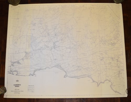 Survey MAP Sheet Dorset Lulworth Scale 1; 10000 inches to 1 mile. Shows areas of Lulworth Cove, Tyneham East & West Lulworth, East Holme Coombe Keynes.