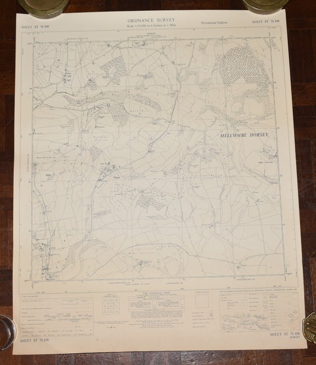 Ordnance Survey MAP Sheet ST 70 SW DORSET Scale 1:10560 inches to 1 mile. Shows areas of MELCOMBE HORSEY, PLUSH.