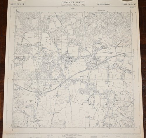 Ordnance Survey MAP Sheet TQ 04 NE SURREY Dorking Co Const Scale 1:10560 inches to 1 mile. Shows areas of ALBURY HEATH, SHERE.
