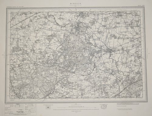 Ordnance Survey MAP Sheet 269 WINDSOR. Scale 1 inch to 1 mile. Shows areas of WINDSOR, STAINES.