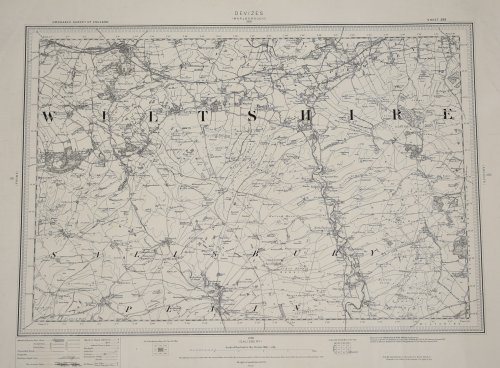 Ordnance Survey MAP Sheet 282 DEVIZES. Scale 1 inch to 1 mile. Shows areas of DEVIZES, WEST LAVINGTON, MADDINGTON.