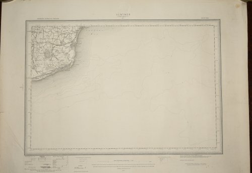 Ordnance Survey MAP Sheet 345 Ventnor Isle of Wight. Survey of England & Wales Ordnance survey map showing areas Ventnor and mainly sea chart.