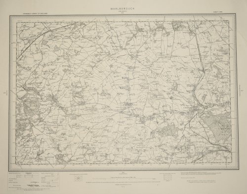 Ordnance Survey MAP Sheet 266 MARLBOROUGH. Survey of England & Wales Ordnance survey map showing areas MARLBOROUGH, BROAD HINTON, CALNE.