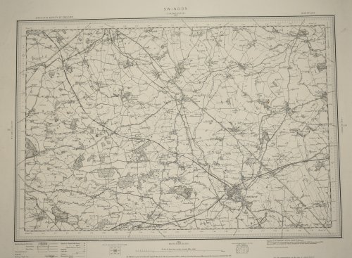 Ordnance Survey MAP Sheet 252 Swindon. Survey of England & Wales Ordnance survey map showing areas Swindon, Kemble, Crickade.