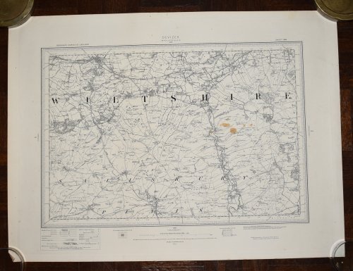 Ordnance Survey MAP Sheet 282 DEVIZES. Survey of England & Wales Ordnance survey map showing areas DEVIZES, MADDINGTON, PEWSEY.