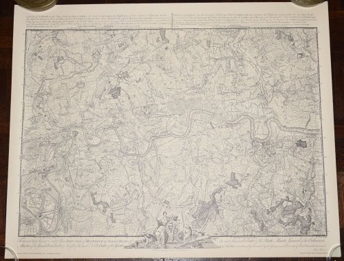 An Exact Survey of the Cities of London, Westminster and Borough of Southwark with the Country near 10 miles round 1741 – 1745 Vintage 1960's reproduction map