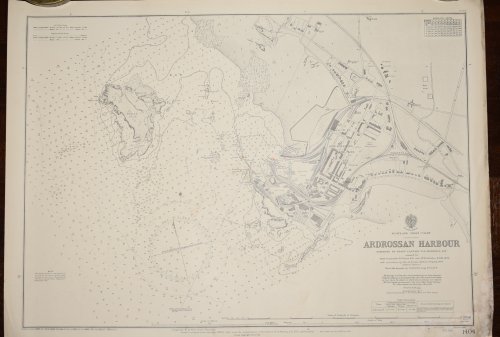 Original MAP Sea Chart SCOTLAND WEST COAST ARDROSSAN HARBOUR. Admiralty Survey Sheet 1404 Scale 1:6100