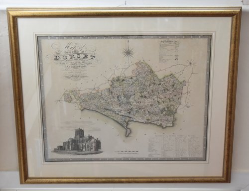Original Engraved Antique Map of the County of Dorset. From an actual Survey made in the years 1825 & 1826