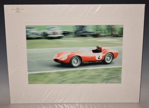 Large Original Photograph L-02 FERRARI DINO 206S 1990cc (Ch.740) p COLLINS GOODWOOD 7th April 1958 Motorsport SIGNED by Martyn Wainwright