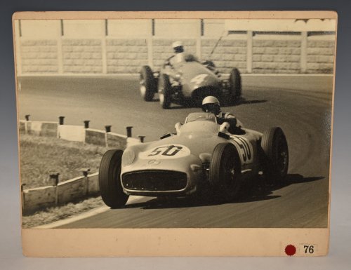 Large Original Photograph PIERO TARUFFI (MERCEDES) Motorsport SIGNED by Martyn Wainwright.