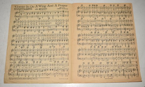 Coming In On A Wing And A Prayer. Sheet Music