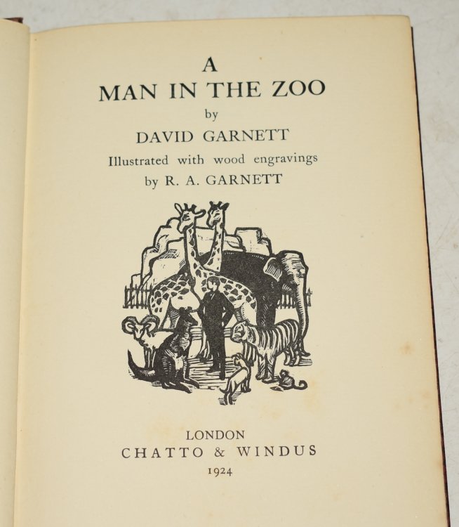 A Man In The Zoo Illustrated with Wood Engravings by R.A. Garnett. SIGNED COPY.