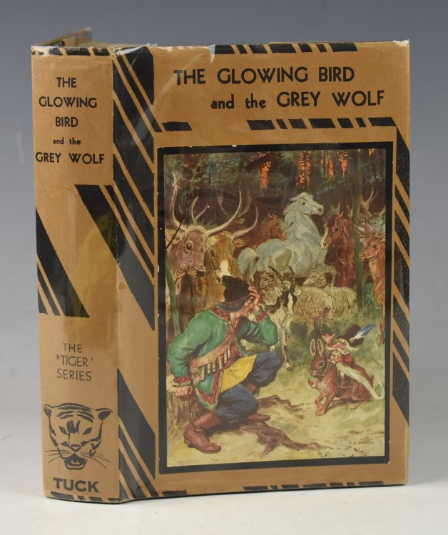 The Glowing Bird And The Grey Wolf. Illustrated by C.E. Brock.
