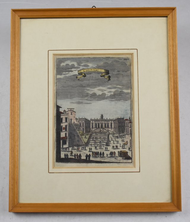 Original Engraved View PALERMO: Decorative view of the port & town. Sicily. 'Palerme'. Shows a naval battle in the foreground. Fig 259