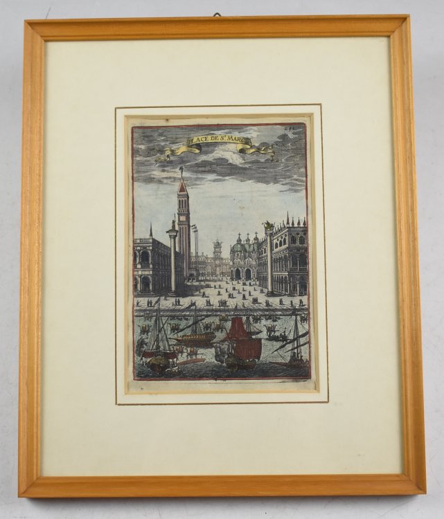 Original Engraved View of St. Marcus Square, Venice. Der St. Marcus Platz. Number 241. “Place De St. Marc.”