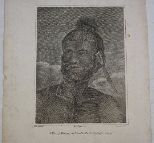 Engraved Plate of Tahitian man (of Mangea) An Island in the South Pacific Ocean. From the official account of Cook's third voyage.