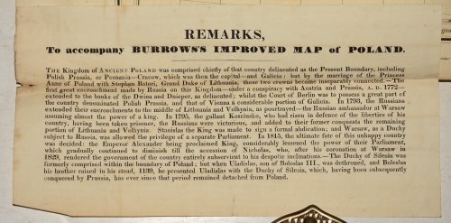 Engraved Map of POLAND describing its Ancient Limits & Present Boundary.