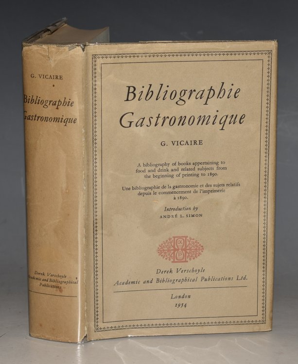 Bibliographie Gastronomique. Introduction by Andre Simon. French language.