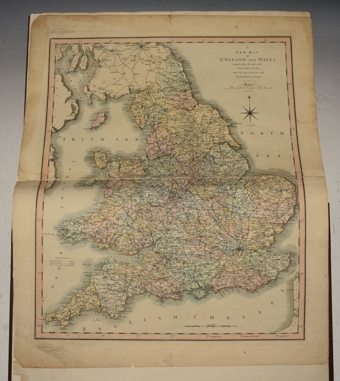 English Atlas Being a Complete Set of County Maps, Divided into Hundreds on which are delineated all the Direct and Cross Roads Part of which are from actual Measurement. Cities, Towns and most considerable Villages, Parks, Gentlemen’s Seats, Rivers and Navigable Canals: Preceded by a General 