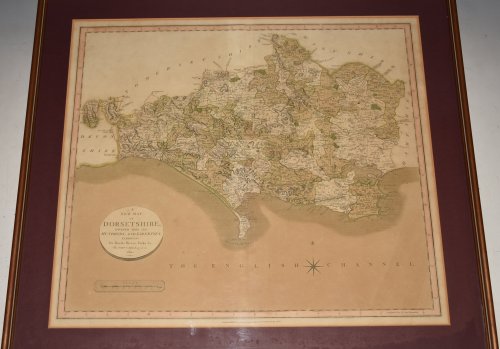 ANTIQUE ORIGINAL ENGRAVED MAP OF DORSETSHIRE.