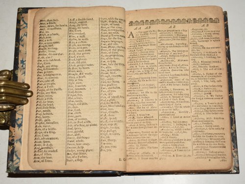 An English Dictionary: (1677) Explaining the difficult terms that are used in Divinity, Husbandry, Physick, Phylosophy, Law, Navigation, Mathematicks, and other Arts and Sciences. Containing many Thousands of Hard Words. Together with The Etymological Derivation of them from their proper Fountains, 