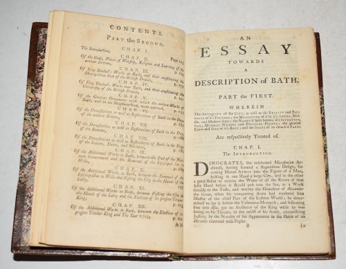 An Essay Towards A Description of Bath. In Four Parts. Wherein The Antiquity of the City. &c &c. Illustrated with Copper-Plates. The Second Edition. Corrected and Enlarged. In Two Volumes.