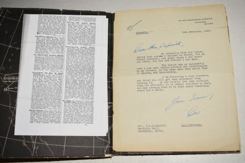 "Thirty Feet Per Second For A Month!" Being The Personal Diary of J.C. Devereux’s Visit to the United States of America Sept-Oct. 1942. SIGNED + A.L.S.