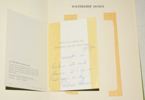 Watership Down. SIGNED BY AUTHOR