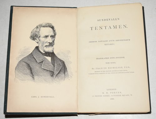 Sundevall's Tentamen. (Methodi Naturalis Avium Disponendarum Tentamen.) Translated Into English, With Notes, by Francis Nicholson F.Z.S. SIGNED COPY.