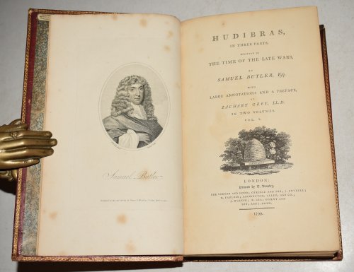 Hudibras, In Three Parts; Written in the Time of The Late Wars: With Large Annotations And a Preface by Zachary Grey. In Two Volumes.