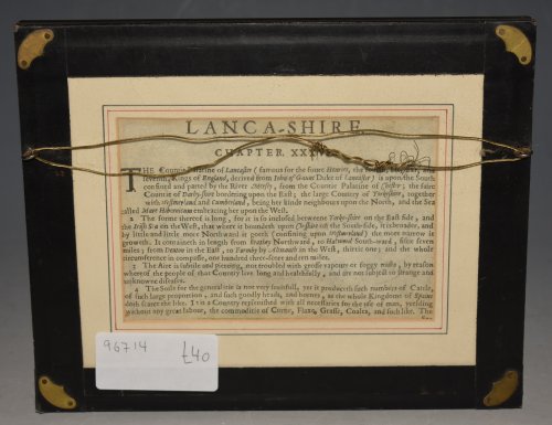 “Miniature” Lancaster. Lanca-shire MAP Original Antique Engraved Hand Coloured Miniature Map of Lancaster.