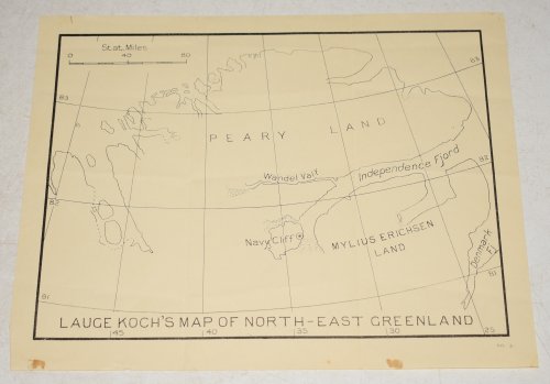 ORIGINAL of Lauge Kochs Map of North-East Greenland. No 4