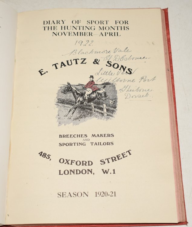 The Hunting Diary Illustrated For 1920-21 A Guide and Handbook for Followers of Hounds.