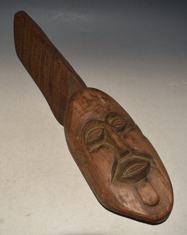 AN AFRICAN MASK WITH TALL COIFFURE CREST. Authentic Tribal Mask