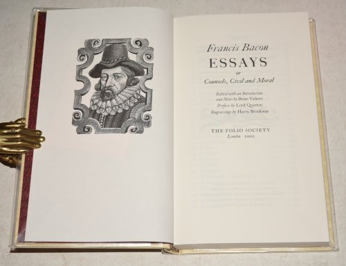 The Essays or Counsels, Civil and Moral of Francis Bacon (Lord Verulum, Viscount St. Albans). Ed.with introd.& illustrative notes by S.H.Reynolds.