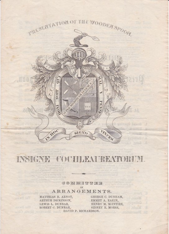 PRESENTATION OF THE WOODEN SPOON. (Program).
