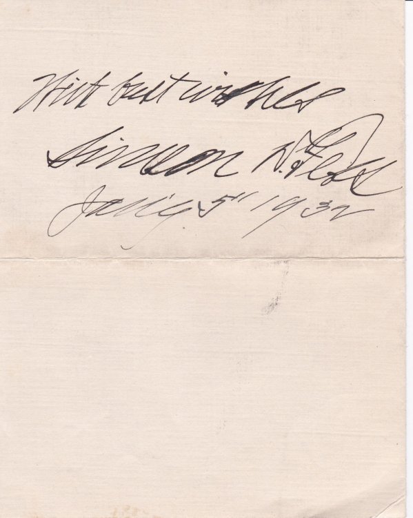 LETTER FROM A YOUNG AUTOGRAPH COLLECTOR INSCRIBED AND SIGNED ON THE RECTO BY AMERICAN POLITICIAN AND EDUCATOR SIMEON D. FESS.