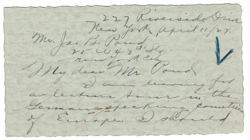 AUTOGRAPH LETTER SIGNED BY CHILDREN'S AUTHOR AND MONTESSORI EDUCATOR RITA KISSIN ASKING JAMES B. POND IF GERMAN LECTURE AGENTS HAVE NEW YORK REPRESENTATIVES.