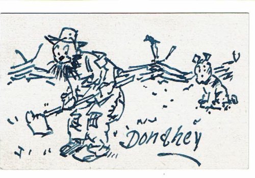 AUTOGRAPH LETTER SIGNED BY CLEVELAND PLAIN DEALER CARTOONIST JAMES H. DONAHEY, ENCLOSING AN ORIGINAL SIGNED SKETCH.