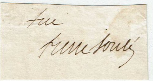Image for FREE FRANK SIGNATURE OF U.S. SENATOR PIERRE SOULE ON A SLIP OF PAPER CUT FROM AN ENVELOPE. FREE FRANK SIGNATURE OF U.S. SENATOR PIERRE SOULE ON A SLIP OF PAPER CUT FROM AN ENVELOPE.