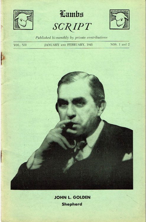 LAMBS SCRIPT. Vol. XII. January and February, 1945. Nos. 1 and 2.