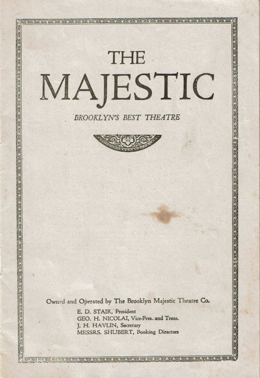 MORRIS ROSE PRESENTS CHARLES CHERRY AND JUNE WALKER IN SCANDAL / A Play in Three Acts by Cosmo Hamilton. Week Beginning Monday Evening September 20, 1920. The Majestic / The Brooklyn Majestic Theatre Co. (Program).