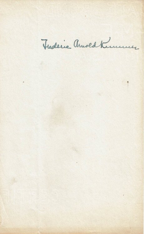 SIGNATURE ON A SHEET OF NOTE PAPER OF AMERICAN AUTHOR, PLAYWRIGHT AND SCREENWRITER FREDERIC ARNOLD KUMMER.