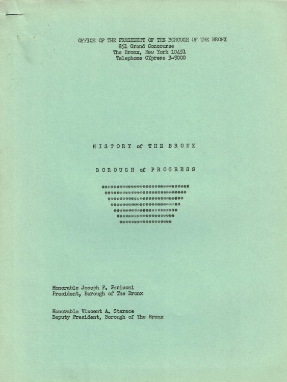 HISTORY OF THE BRONX, BOROUGH OF PROGRESS.