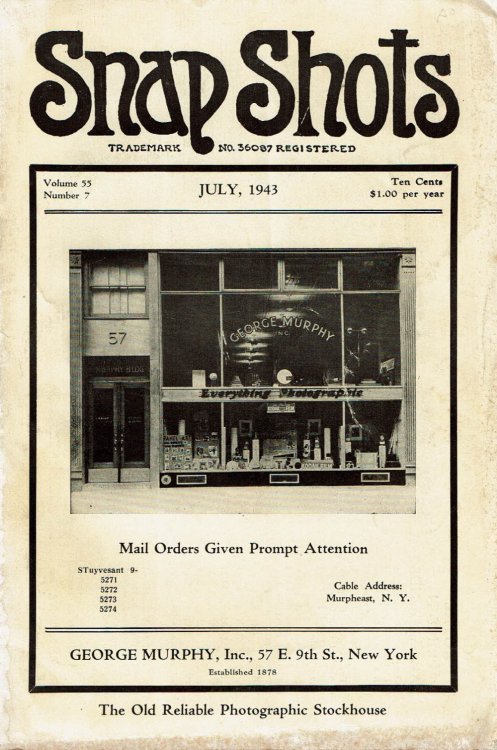 SNAP SHOTS: A Monthly Magazine for Photographers. (15 issues from July 1943 through January 1949).
