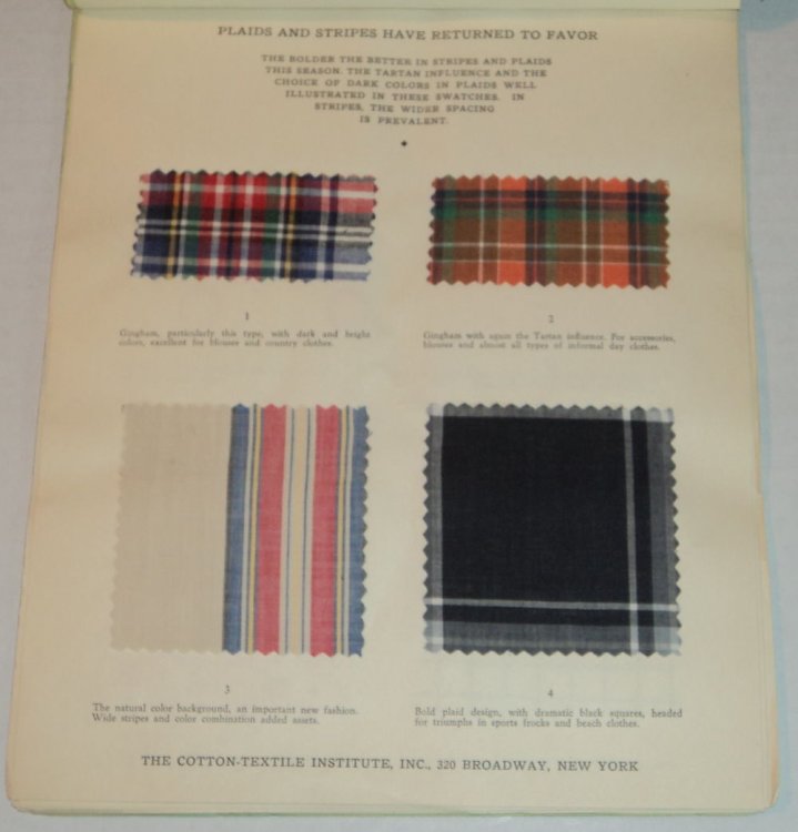 TYPES OF FASHIONABLE COTTON FABRICS FOR SPRING & SUMMER 1934. Chosen by Fashion Authorities from the Staffs of Collier's, Dry Goods Economist, Harper's Bazaar, Vogue, and Women's Wear Daily. [FABRIC SAMPLE BOOK].