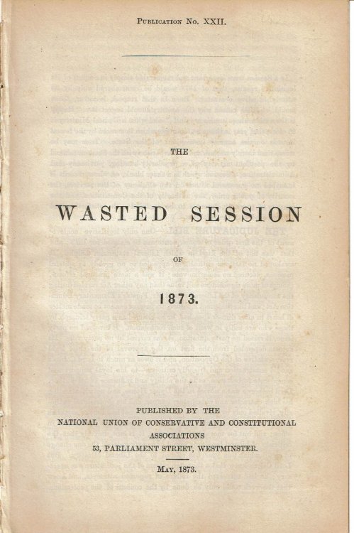 THE WASTED SESSION OF 1873.