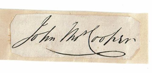 CUT SIGNATURE of the English Chemist JOHN THOMAS COOPER.